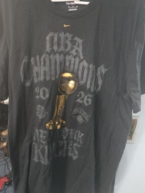 Nike Black Short Sleeve Graphic Tee with Gold Trophy Print